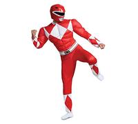 DISGUISE 79729D - Costume ufficiale da supereroe dei Power Rangers, taglia XL, rosso, XL