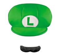 Disguise Super Mario Luigi Cappello Baffi Bambini Halloween Accessorio Costume