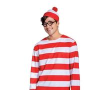 Disguise Wheres Waldo Personaggio Libro Adulto Halloween Accessorio Costume Kit