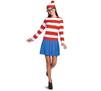 Disguise Women's Wheres Waldo Halloween, Official Adult Wenda Costume Set with Shirt and Skirt Outfit, Multicolored, Plus (18-20)
