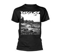 DISGUST - A WORLD OF NO BEAUTY BLACK T-Shirt, Front & Back Print Medium