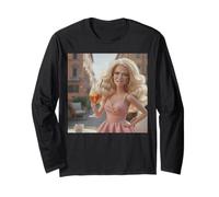 Disgusted Face Doll Meme Funny Orange Spritz Cocktail Fun Maglia a Manica