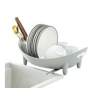 Dish Bowl Rack - Silicone Kitchen Organizer, Foldable Drying Rack with Utensil Holder, Sink Counter Dish Drainer, Home Apartment Office Kitchen Accessory, Travel Compact Dishes Holder for Easy Drying
