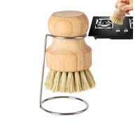 Dish Brush | Dish Brushes Bristles Scrubbers Sink Cleaner Pot Brush | Bristles Scrubber Cleaner With Wooden Handle And Drain Rack For Pans Cleaning Shower Bathroom Grout Tile Washing