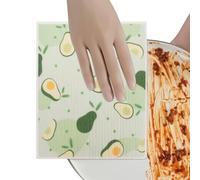 Dish Cloths - Wood Pulp Cotton Kitchen Wash Rags, Countertop Cleaning Rags,18cm Highly Absorbent Design, 15g Lightweight Eco-Friendly Fitment, Durable Reusable Material - For Countertops & Cookware