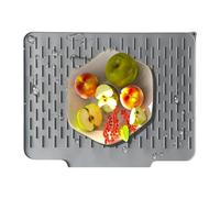 Dish Drying Mat, non-Slip Silicone Kitchen Counter Drying Pad with Fast Drainage, Heat-Resistant Tableware Holder for Bowls, Plates, Cutlery, Baby Bottles, and Utensils