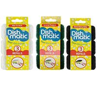 Dishmatic 9 testine di ricambio in spugna mista (3 antigraffio, 3 resistenti, 3 extra pesanti)