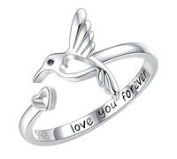 Dishowme Anello elefante uccello girasole Anello margherita di cristallo fiore nocca regolabile Ti amo per sempre Gioielli per articolazioni delle dita per donne e ragazze (Argento A)