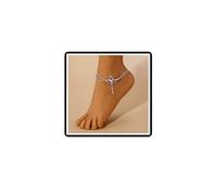 Dishowme Bracciale a forma di tulipano, multistrato, con strass e fiori, per l'estate e la spiaggia, nappe a piedi nudi, sandali per donne e ragazze