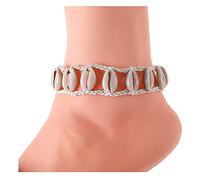 Dishowme Bracciale cavigliera conchiglia Cavigliera conchiglia a strati Boho Cavigliera con conchiglia intrecciata Hawaii Gioielli per piedi estivi per donne e ragazze