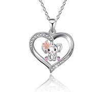 Dishowme Collana con ciondolo a forma di elefante a forma di farfalla Collana con croce di fiori di cristallo di rosa Collana a catena per donne, ragazze, adolescenti (Elefante)