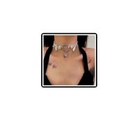 Dishowme Collana girocollo con fiore e cuore in cristallo, stile vintage, con fiocco in pizzo, con strass, gioiello da donna, Misura unica, Strass Lega di acciaio Strass Tessuto lega di acciaio,