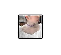 Dishowme Collana girocollo con fiori ricamati, in velluto, con pizzo, gioiello da donna, Metallo Tessuto Metallo