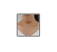 Dishowme Collana girocollo con girasole in stile bohémien, elastica, con perline di semi di seme, collana da donna