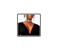 Dishowme Collana girocollo con paillettes in metallo largo paillettes collare hip hop punk collana gioielli per donne ragazze, Metallo