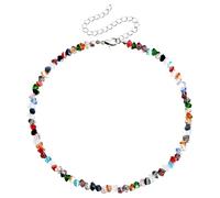 Dishowme Collana girocollo di cristallo irregolare strass collare collana collana gioielli per donna donna, Taglia unica, Metallo Strass, Nessuna pietra preziosa