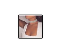 Dishowme Collana girocollo in cristallo Collana girocollo larga con strass Catena 3 file-8 file Collare di diamanti Gioielli per donne e ragazze (5 Files)