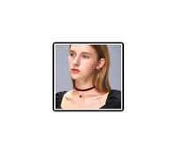 Dishowme Collana girocollo nera con cuore Boho Collana con cuore in velluto a forma di cuore Collana a 2 strati con gioielli placcati in oro per donne e ragazze (Rosso)