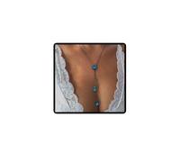 Dishowme Collana lunga con ciondolo con pietra preziosa a cuore, nappe con cuore in cristallo, a forma di Y, catena di gioielli per donne e ragazze
