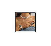 Dishowme Set di collana di perle di nozze set di orecchini da sposa in cristallo francese collana collana collana bracciale francese a strati strass set di gioielli per donne e donne, Taglia unica