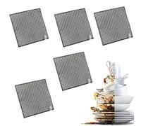 Dishwasher Cleaning Rags, Pot Washing Cloth, Kitchen Dish Towel, Silver Thread Front, Cotton Back, for Wet and Dry Cleaning Kitchenware, 7.87x7.87 Inches Mixed Color 5 Pieces