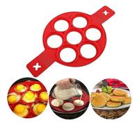Dishwasher Safe Silicone Pancake Molds 7 Circles (Red)