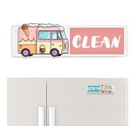 Dishwasher Sign Magnet Label - Adhesive Non-Scratch Accent, Clean Dirty Tool with Classic Look, Resin Layer with Durable Build, Decor Styling Compact Feature, Kitchen Supplies for Home, Apartment, Was