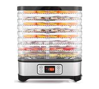 Disidratatore alimentare 8 piani Vassoi, disidratatore per frutta e verdura 400 W con timer 72 H e temperatura regolabile, display LCD, senza BPA