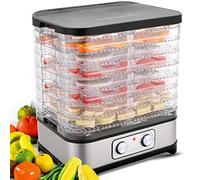 Disidratatore disidratatore con regolazione della temperatura, essiccatore rimovibile a 8 piani, controllo della temperatura 35 - 70 ℃ per carne, frutta, verdura e noci, 400 W, bottone, senza BPA