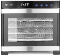 HENDI Essiccatore alimentare, con 6 griglie, per l’essiccazione di frutta, verdura e carne, timer, intervallo di temperatura da 35º a 75ºC, 230V/600W, 340x450x(H)311mm, acciaio inossidabile