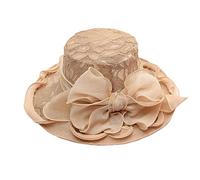 Disimlarl Cappello estivo in organza da chiesa derby cappello Fascinator da donna cappello da tè da cerimonia nuziale