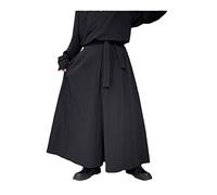 Disimlarl Pantaloni da uomo Hakama Harajuku Kimono Samurai Pantaloni Casual Pantaloni Larghi Pantaloni Kendo Uniformi, Nero , XL