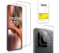 Dision Pellicola Salvaschermo Compatibile con Realme GT 7/GT 7T [2 Pezzi] +Protezione per Obiettivo Della Fotocamera [2 Pezzi] [Tecnologia di Difesa Multipla]Vetro Temperato