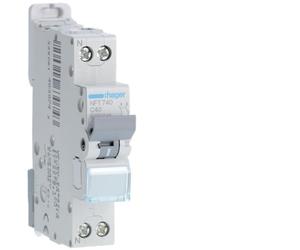 Disjoncteur 1P+N - 6-10kA - 40A - 1 module - Courbe C - NFT740 - Hager