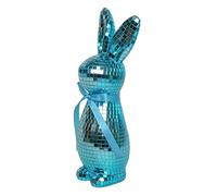 Disk Rabbit - Statuetta a forma di coniglio con elemento a sfera da discoteca, riflettente, decorazione per la scrittura, per la primavera, il soggiorno, la camera da letto, il corridoio,