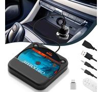 Dislind Lettore CD USB portatile per auto, lettore CD portatile con adattatore USB-C e cavo di prolunga, lettori CD esterni per auto stereo porta di tipo C, porta AUX, veicolo, camion, laptop, TV