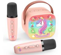 Dislocati Karaoke per Bambini con 2 Microfono Wireless Karaoke, Regalo Bambina 3-12 Anni Microfono Bluetooth Bambini Giochi Bambina 3-12 Anni Canta tu Karaoke Bambini Unicorno Bambina Regalo