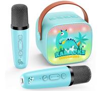 Dislocati Regalo Bambino 3-12 Anni Maschio, Karaoke per Bambini con 2 Microfono Wireless Karaoke Giochi Bambini 3-12 Anni Microfono Canta Tu Karaoke Bluetooth Dinosauri Regali Natale per Bambini