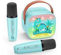 Dislocati Regalo Bambino 3-12 Anni Maschio, Karaoke per Bambini con 2 Microfono Wireless Karaoke Giochi Bambini 3-12 Anni Microfono Canta Tu Karaoke Bluetooth Dinosauri Giocattolo per Bambini