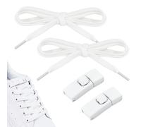 Disnace 1 Paia Lacci Elastici Senza Nodo, Stringhe Bianche per Sneakers, No Tie Elastici Stringhe Delle Scarpe, Laccis Elasticis per Scarpe da Ginnastica Corsa Adulti e Bambini, 100 cm
