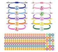 Disnace 10 Pezzi per Braccialetti Fatti a Mano Intrecciati Braccialetti Dell'Amicizia, Bracciale Fiori Colorati, Multicolore Braccialetto Intrecciato Regolabili Regali di Compleanno