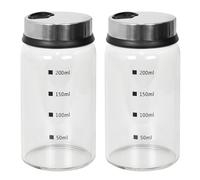 Disnace 2 Barattoli Portaspezie Vetro,Borosilicato per Spezie,Barattoli per Spezie con Coperchio Girevole,Barattoli Spezie per Cucina,Contenitori Spezie per Cucina (200ml)
