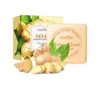 Disnace 2 Pezzi Saponetta Solido, Saponetta Naturale Bio, Sapone Fatto a Mano 100g, Sapone al Limone, Sapone Allo Zenzero, Latte di Capra Sapone Detergente, Sapone Solido Corpo (Zenzero)