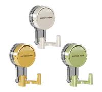 Disnace 3 ganci a ventosa super forte, ganci a ventosa vuota, doppio gancio per appendiabiti, gancio a ventosa per bagno cucina doccia, 5 kg, senza trapano, colore: bianco verde giallo