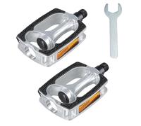 Disnace Pedali per Bicicletta, Pedali per Bicicletta Universale, Pedale Antiscivolo, Accessori Bici, Pedale Per Bici Alluminio per MTB Strada EBike, Una Coppia, Argento