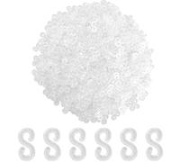 Disnace S Clip Loom Band 500pcs Chiusure Anelli in Gomma Trasparente Colorata Strumento Ricarica S Clip Loops per Braccialetti Kit Fai da Te Elastici per Collane con Bracciale Intrecciate (Bianco)