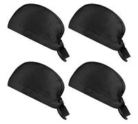 Disnace Set da 4 Cappellino da Chef,Cappello Cucina Regolabile,Bandane Cucina per Cuoco Uomo,Cappelli Bandana Unisex Cucina Berretto da Lavoro per Adulti, Fornai, Hotel, Ristorante (Nero)