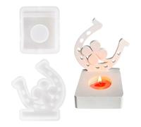 Disnace Stampo in Silicone a Ferro di Cavallo con Quadrifoglio, Stampi per Candelieri con Base, Stampi per Supporti per Getti, Stampi per Realizzare, Stampi per Decorazioni da Tavola, Quadrifogli