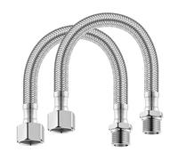 Disnace Tubo Armato Tubo di Connessione Flessibile per Rubinetto, Acciaio Inox, Prolunga per Rubinetto Miscelatore (Filettatura esterna a 3 punti Filettatura interna a 4 punti)