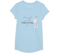 Disney 100 Anniversary Frozen Olaf D100 Quote Sweet Maglietta, Ragazze, Celeste, S